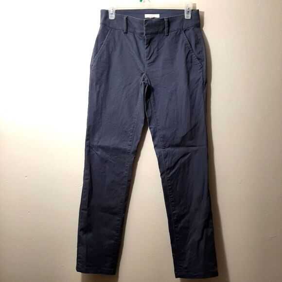 LOFT Straight Cut Leg Gray Cotton Blend size 0 - Picture 1 of 10